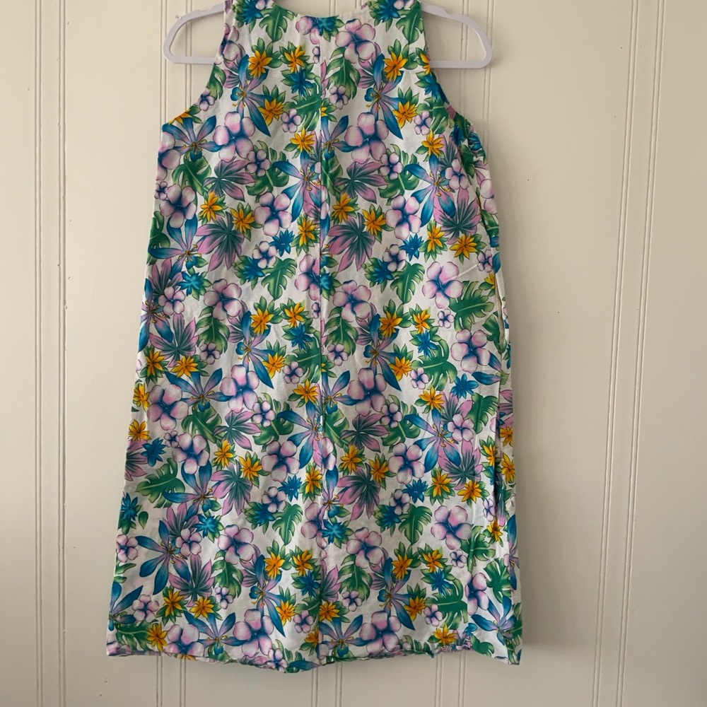 Mayette Blue and Green Sleeveless Halter Sundress
